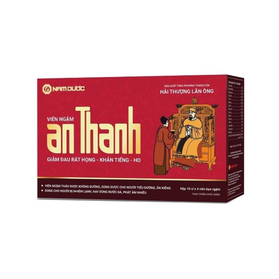 Viên ngậm An Thanh Nam Dược (Hộp 10 vỉ x 4 viên kẹo ngậm)