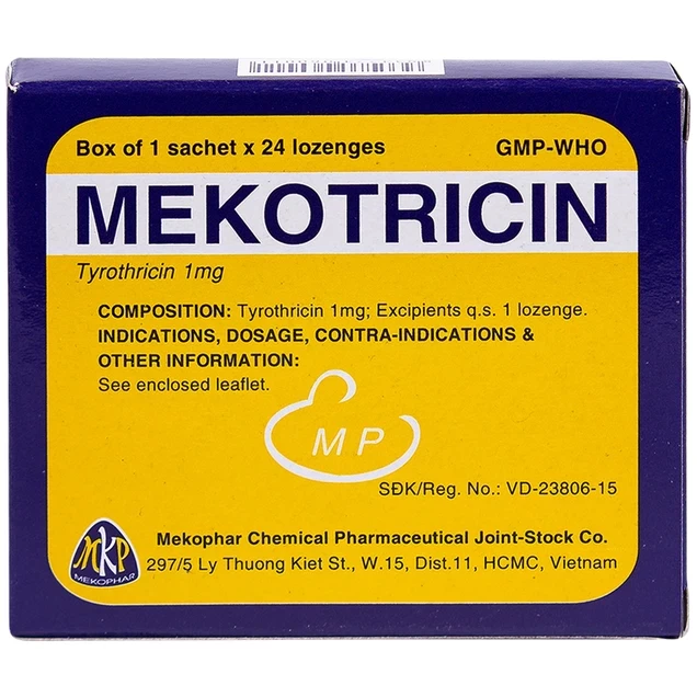 Mekotricin 1mg Mekophar (Hộp 1 gói x 24 viên) (Hộp)