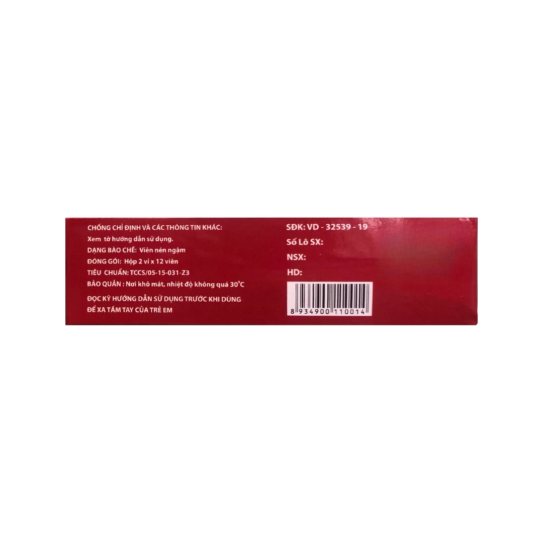 Thuốc ho bổ phế TW3 (Hộp 2 vỉ x 12 viên) (hộp)