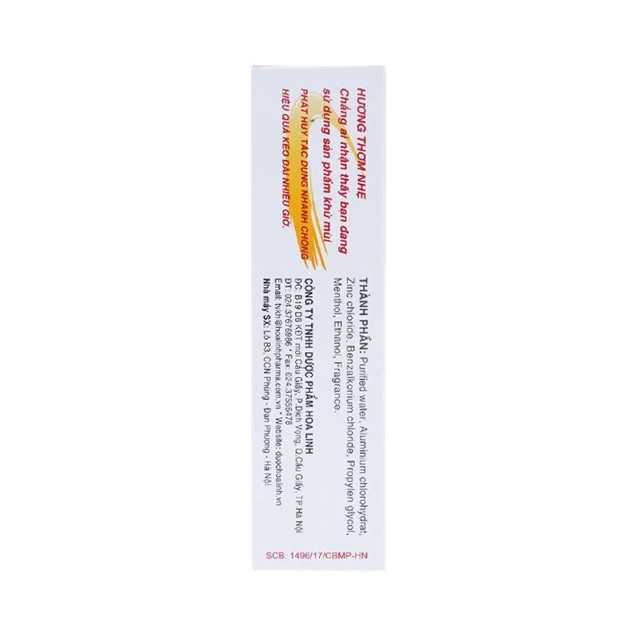 Xịt khử mùi Zuchi Hoa Linh ngăn ngừa hôi nách, hôi chân (20ml)