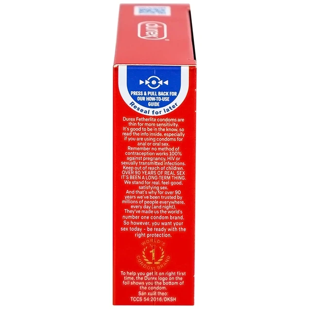 Bao cao su Durex Fetherlite vừa vặn, độ bảo vệ cao (3 cái)