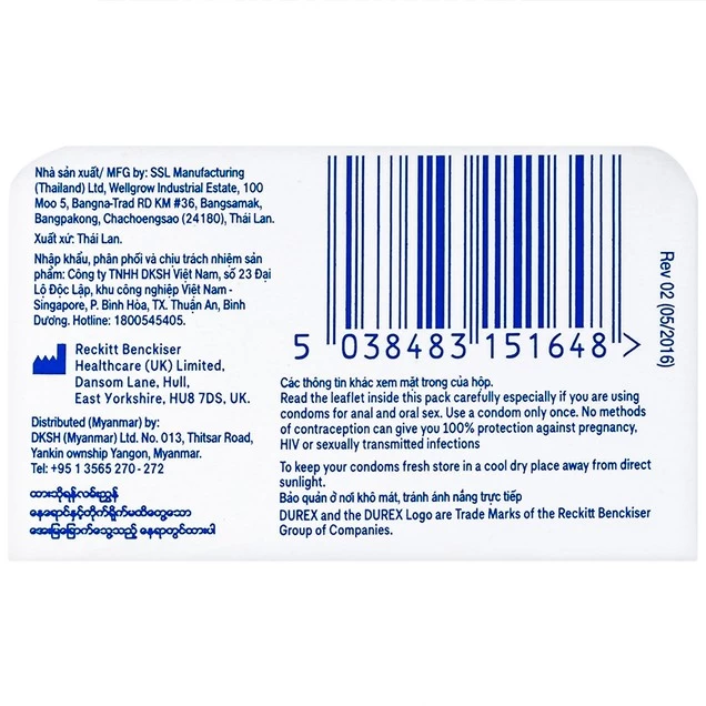 Bao cao su Durex Kingtex ôm sát, vừa vặn (49mm - 3 cái)