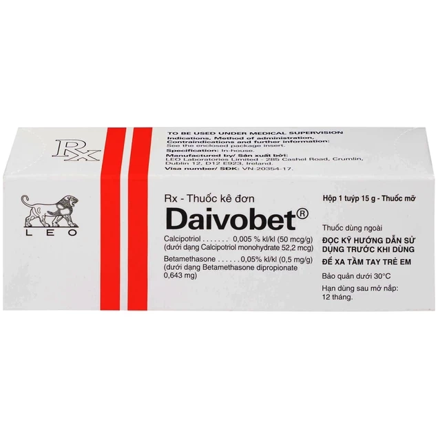 Thuốc mỡ Daivobet LEO điều trị bệnh vảy nến mảng mạn tính (15g)