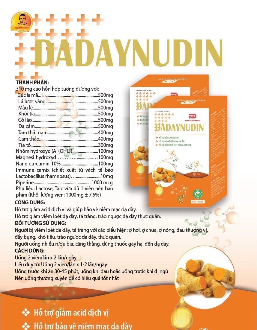 Dadaynudin Nudinphar (Hộp 1 lọ x 30 viên)