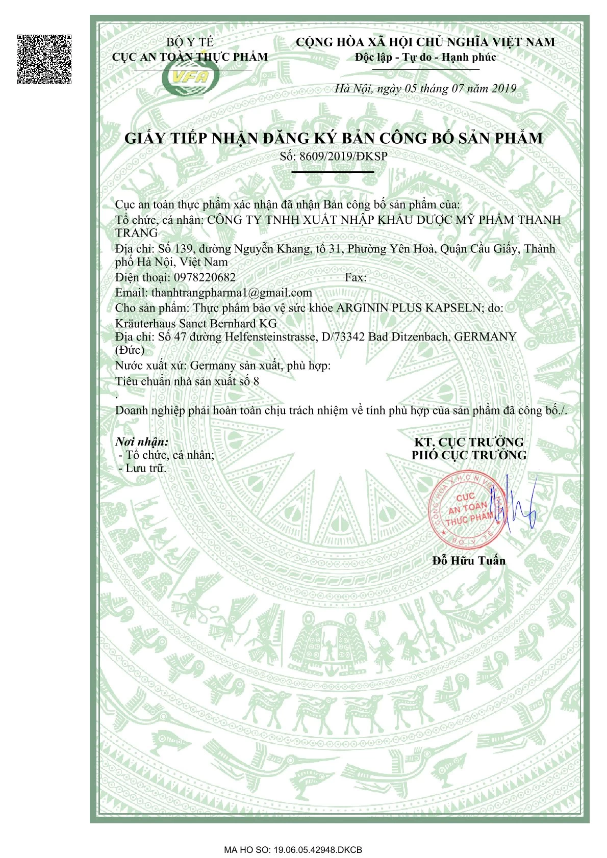 Viên uống ARGININ PLUS KAPSELN (60 viên)