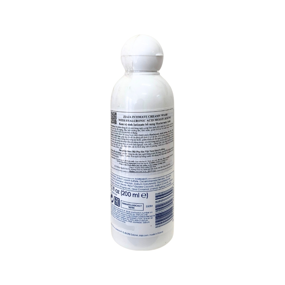 Kem vệ sinh phụ nữ Ziaja Intimate Lactobionic Acid khử mùi, dưỡng ẩm (200ml)
