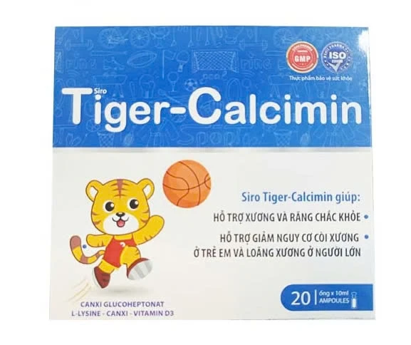 Siro canxi Hổ Tiger Calcimin Pharmalink OTC (Hộp 20 ống x 10ml)