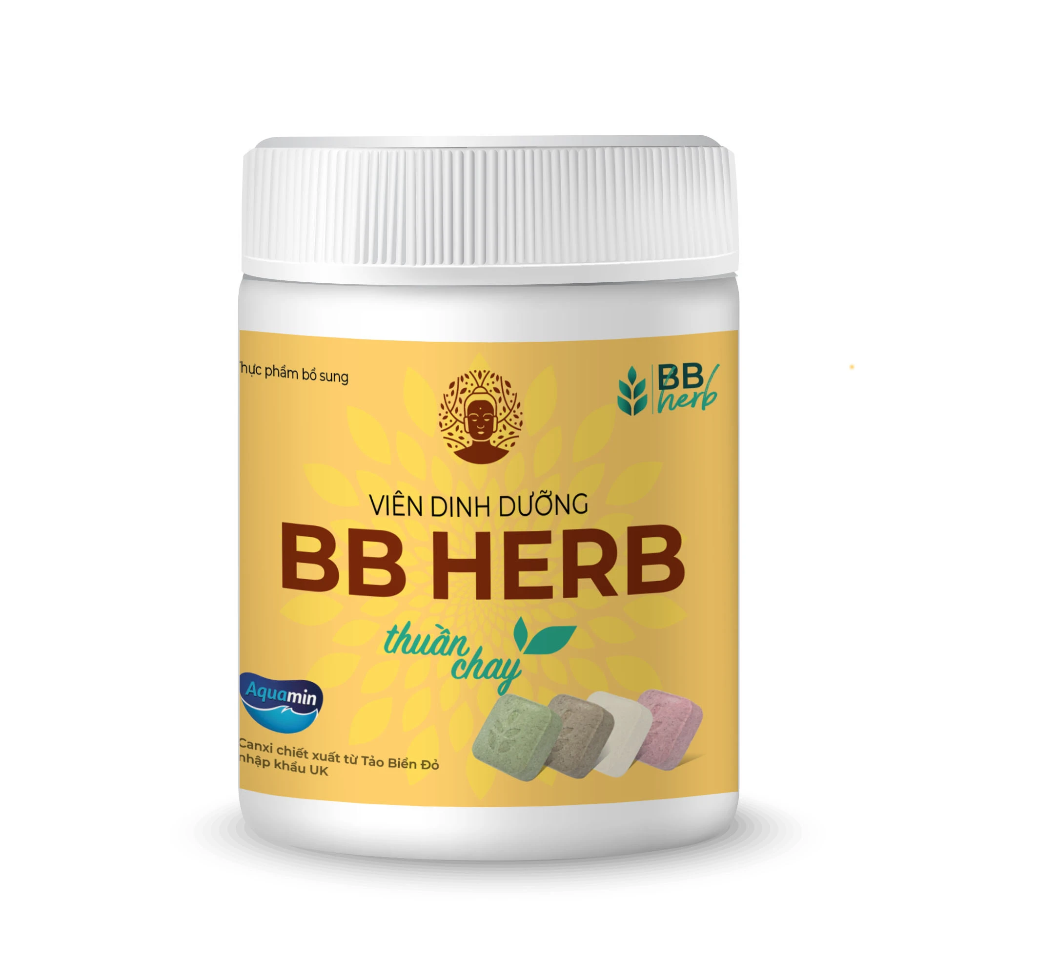 Viên sữa ăn liền BB HERB Phật Giáo 4 vị (Lọ 100 viên)