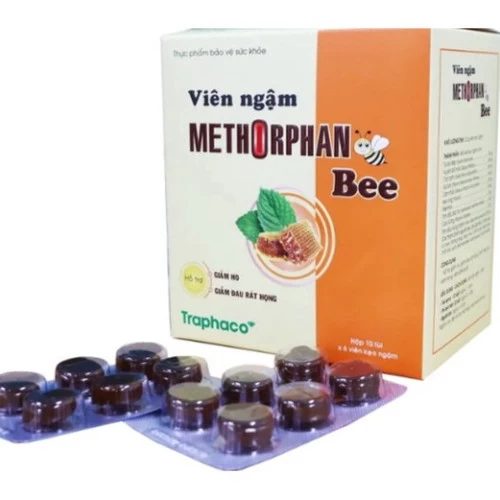 Viên ngậm Methorphan Bee Traphaco Hộp 10 túi x 6 viên kẹo ngậm.