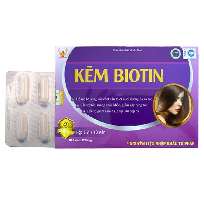 Kẽm Biotin Goldwings (Hộp 6 vỉ x 10 viên)