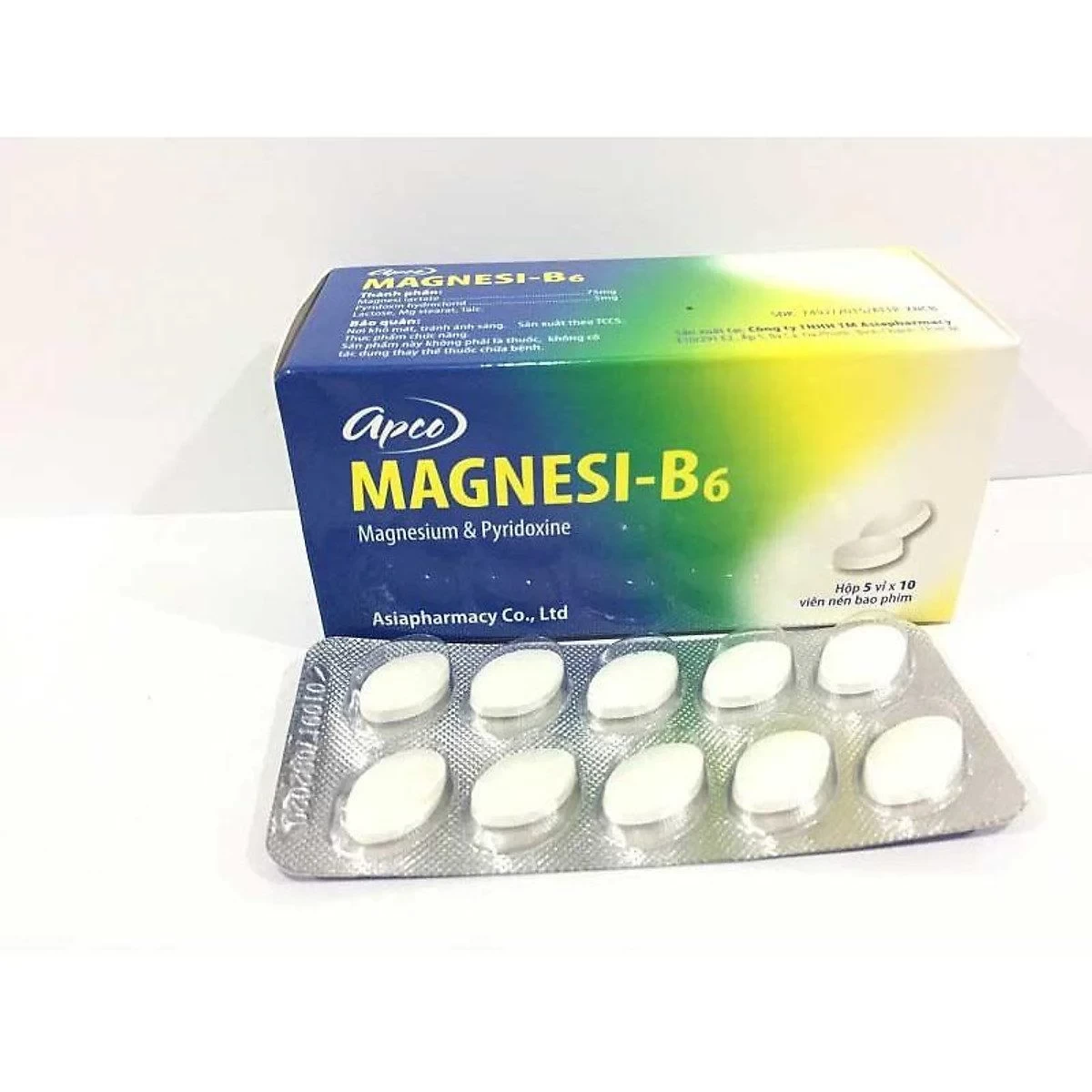 Magnesi - B6 (Hộp 100 viên) Asiapharmacy