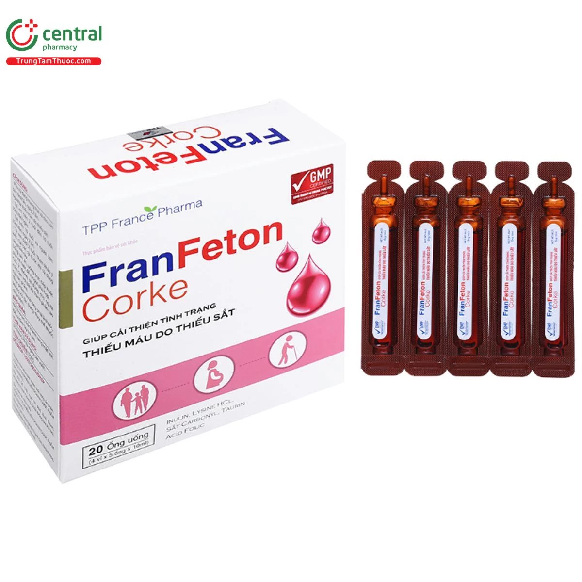 Bổ sung sắt Fran Feton TPP-France (Hộp 20 ống x 10ml)