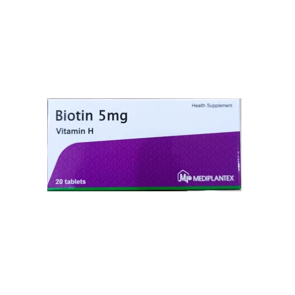 Biotin 5mg Mediplantex (Hộp 2 vỉ x 10 viên)