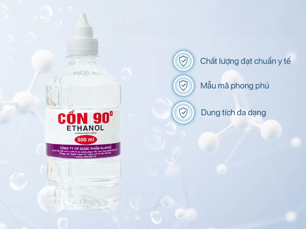 Cồn 90° Elaphe (Lọ 500ml) (Chai)