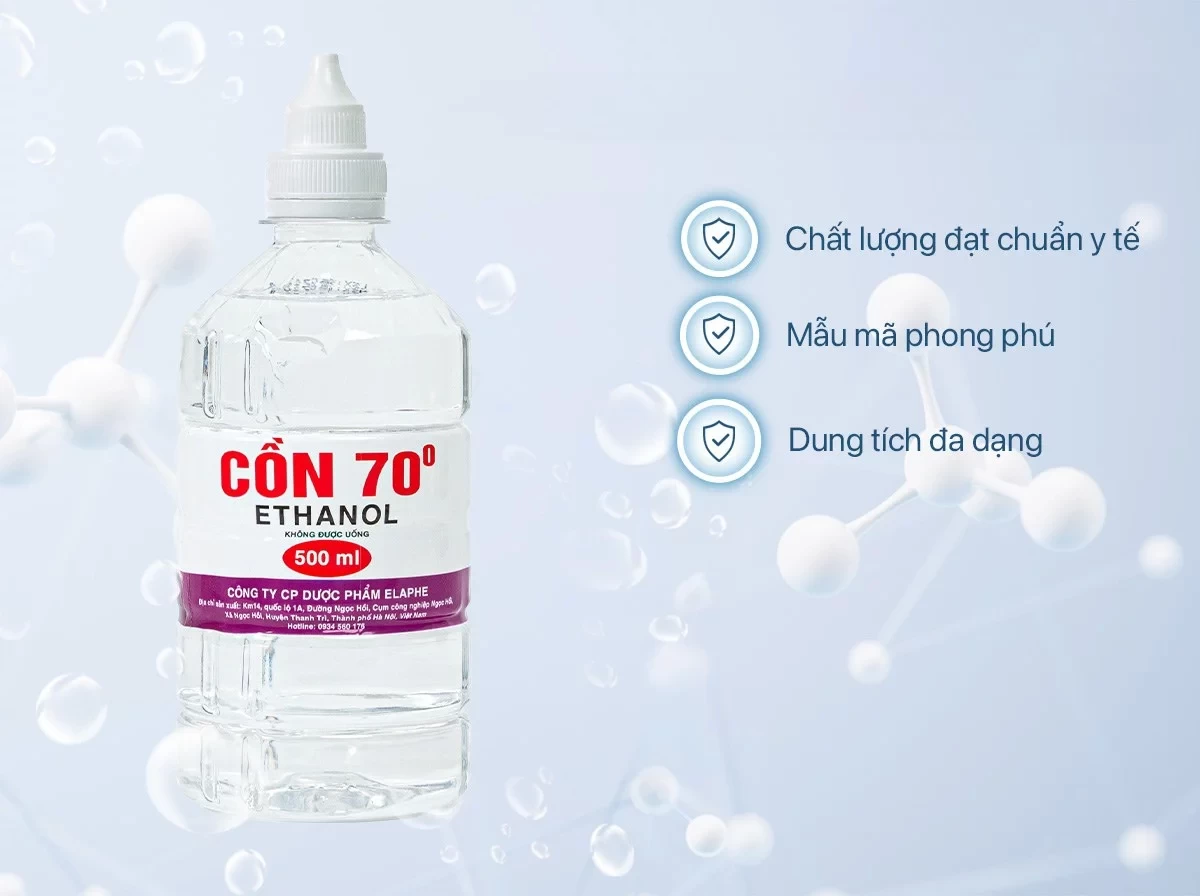 CỒN Y TẾ ETHANOL 70 ° 500ML