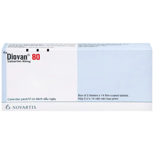 Thuốc Diovan 80 Novartis điều trị bệnh tăng huyết áp, suy tim (2 vỉ x 14 viên)