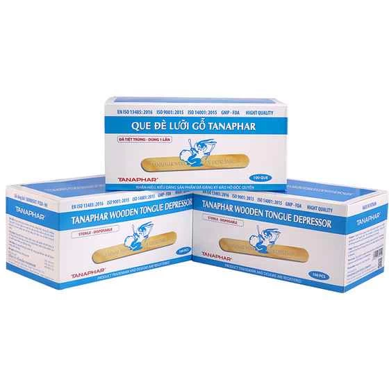Que đè lưỡi gỗ Tanaphar (Hộp 100 cái)