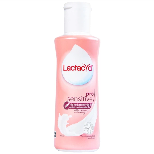 Dung dịch vệ sinh phụ nữ Lactacyd Pro Sensitive giảm ngứa, ngăn ngừa viêm nhiễm (150ml)