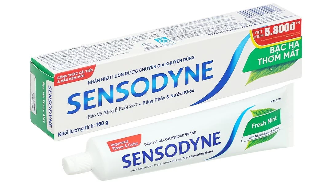 Kem đánh răng Sensodyne Fresh Mint giảm ê buốt tuýp 160g