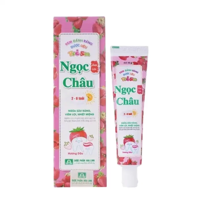KĐR dược liệu Ngọc Châu trẻ em 2-6 tuổi hương dâu Hoa Linh (Hộp 1 tuýp x 50g)