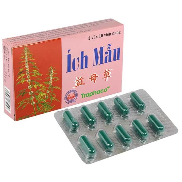 Thuốc Ích Mẫu Traphaco điều trị đau bụng kinh, kinh nguyệt không đều (2 vỉ x 10 viên)