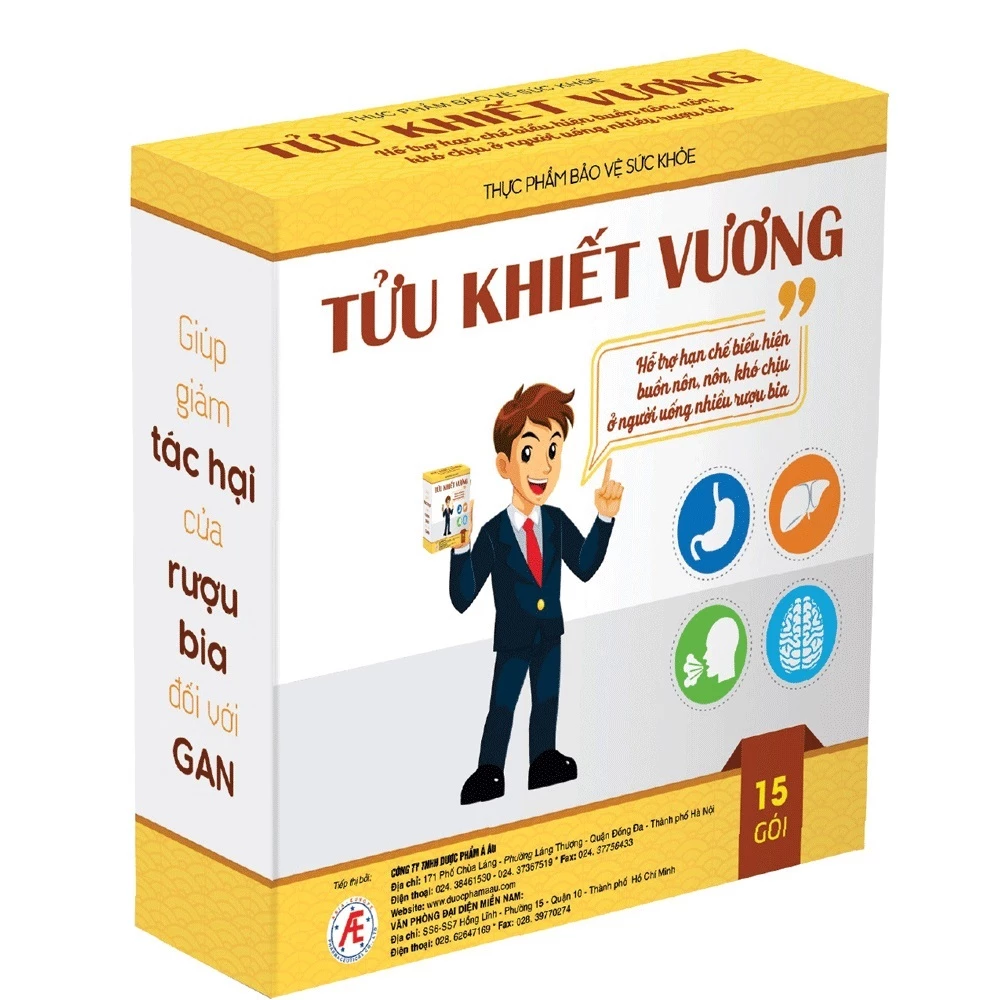 Tửu Khiết Vương - Hỗ trợ giải rượu bia, giải độc gan, bảo vệ gan (H/15g) (gói)